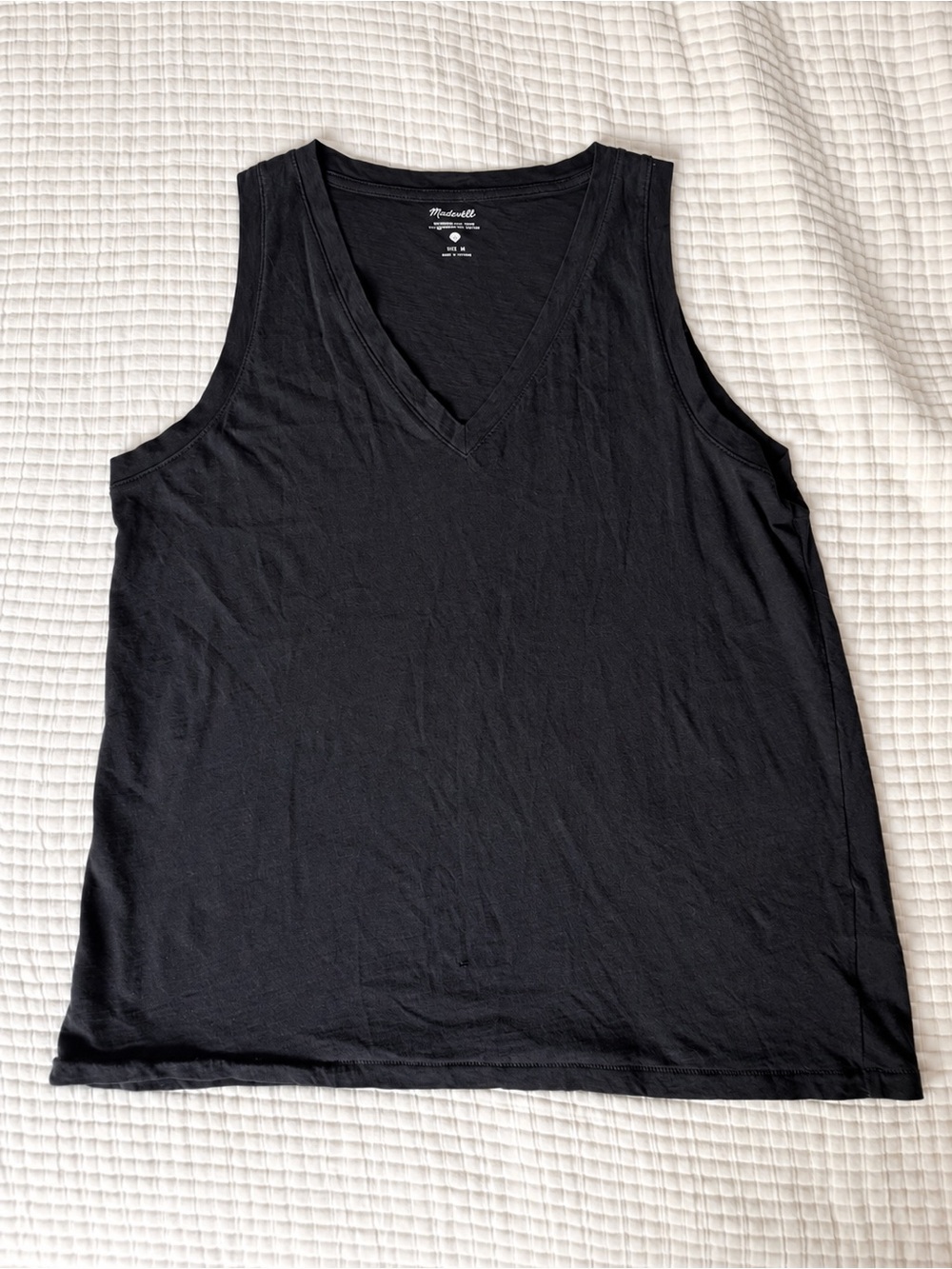 Madewell Black V-Neck Cotton Tank